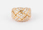 Bague Bague Van Cleef and Arpels motif quadrillage or jaune et diamants 58 Facettes 0