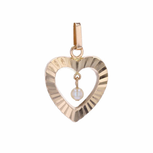 Pendentif Pendentif en or jaune coeur et perle 58 Facettes 21-310A