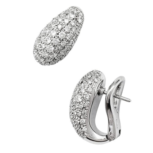 Boucles d'oreilles Boucles d'oreilles Pomellato or blanc, pavage diamants. 58 Facettes 30964