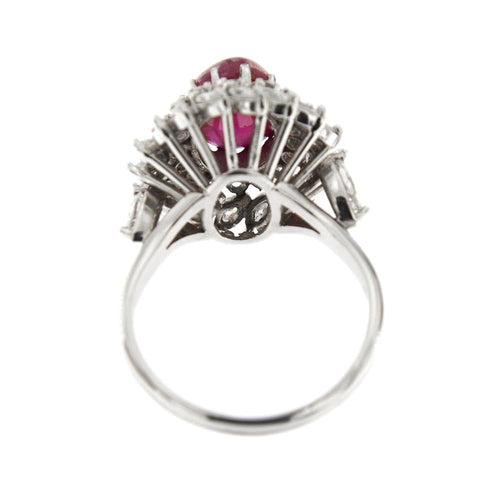 Bague 60 Bague style marguerite rubis et diamants 58 Facettes 27889