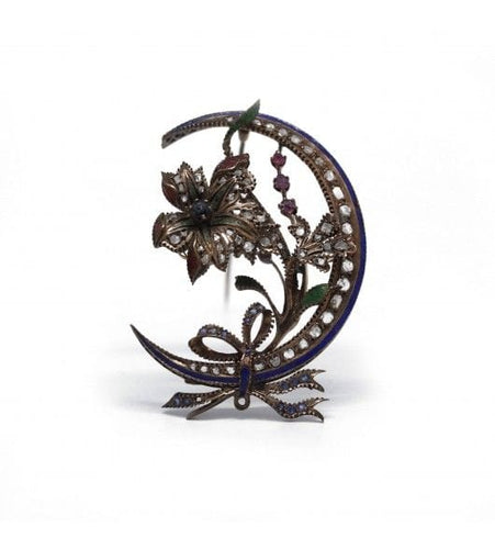 Broche Rose / Or 375 Broche Trembleuse émail et diamants 58 Facettes 130173R