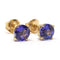 Boucles d'oreilles Boucles d'oreilles tanzanites or jaune 58 Facettes