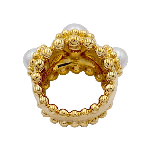 Bague 46 Bague Chanel, Baroque, or jaune, perles. 58 Facettes 32444