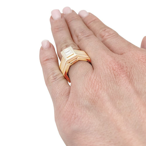 Bague 52 Poiray, "Bague Bracelet", or jaune, diamant. 58 Facettes 31417