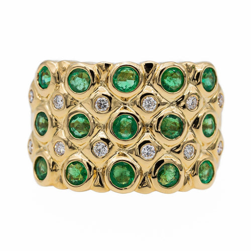 Bague 51 Bague Bandeau Or jaune Emeraude 58 Facettes 2734049CN