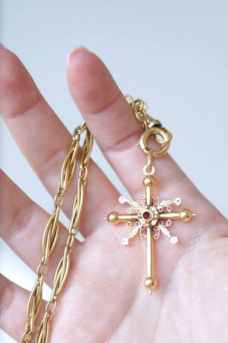 Pendentif Croix de Savoie ancienne deux ors 58 Facettes