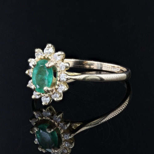 Bague 52 Bague marguerite émeraude diamants 58 Facettes 21-772