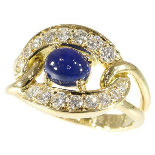 Bague 47 Bague Cartier, saphir cabochon & diamants 58 Facettes 17342-0256