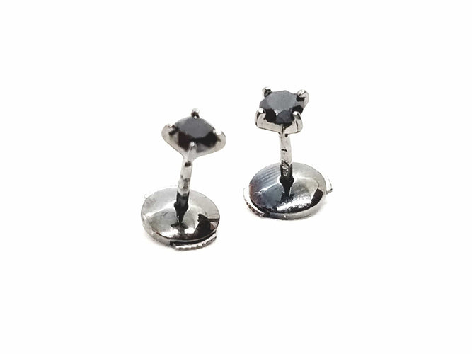 Boucles d'oreilles Boucles d'oreilles Puces Or noir Diamant 58 Facettes 578734RV