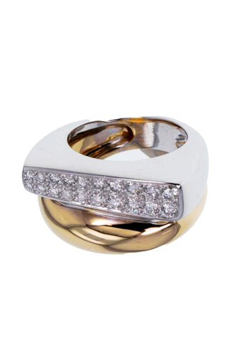 Bague 51 Bague FRED Success MM en Or Blanc 750/1000, Or Jaune 750/1000 58 Facettes 62649-58573