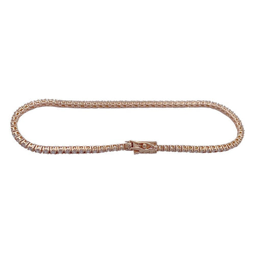 Bracelet Bracelet ligne diamants en or rose. 58 Facettes 33149