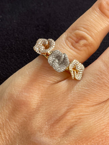 Bague 52 ROBERTO COIN - 3 Bagues Fleurs Diamants 58 Facettes
