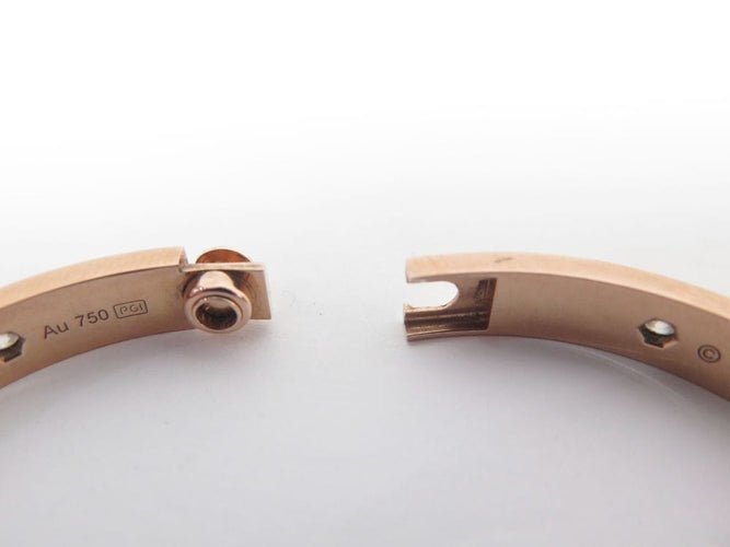 Bracelet bracelet CARTIER love 17 cm en or rose 18k 10 diamants 0.96 ct 58 Facettes 253427