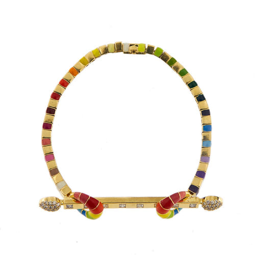 Bracelet Bracelet chakra Email arc-en-ciel Diamants 58 Facettes 31740