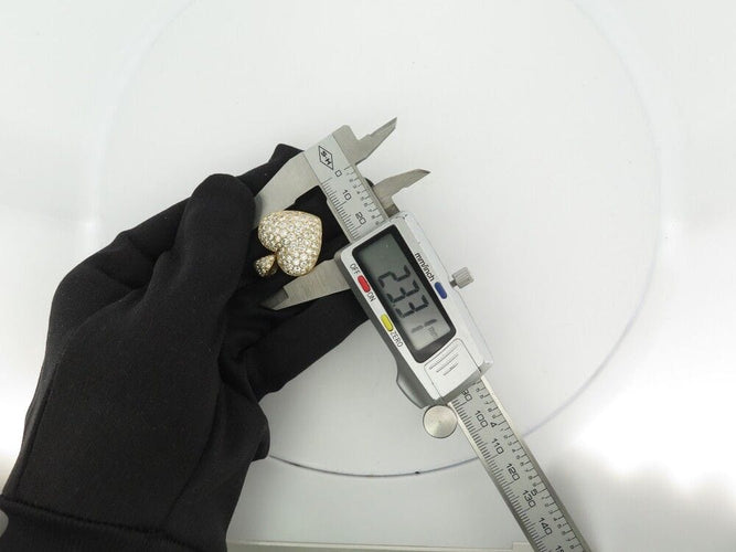 Pendentif pendentif coeur en or jaune 18k & diamants 4 ct 15.2 grammes 58 Facettes 253445