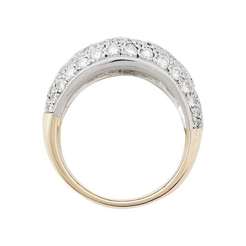 Bague 57 Bague Cartier en platine, or jaune sertie de diamants. 58 Facettes 31125