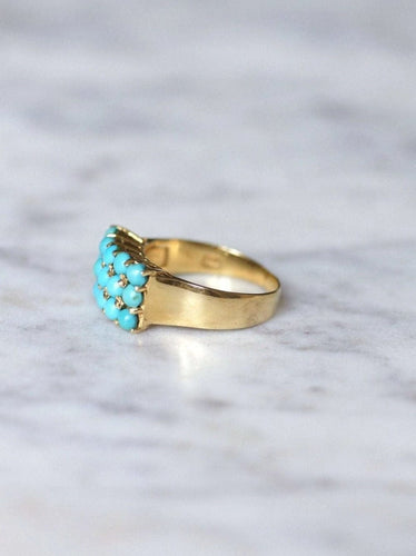 Bague chevalière vintage turquoises 58 Facettes
