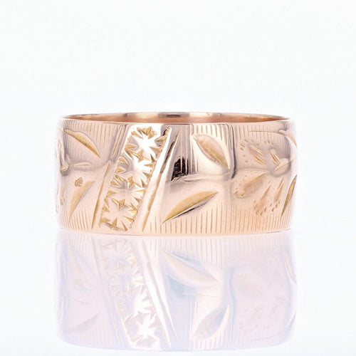 Bague 57 Anneau or rose ciselé 58 Facettes 18-375