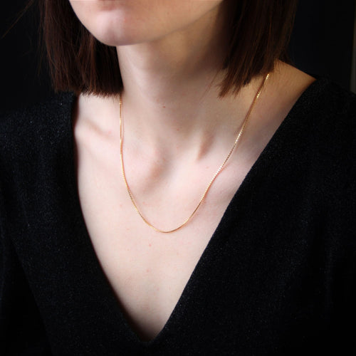 Collier Chaine maille cube or jaune 58 Facettes 15-037