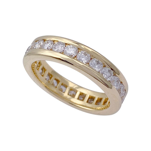 Bague 61 Alliance tour complet or jaune, diamants. 58 Facettes 32207