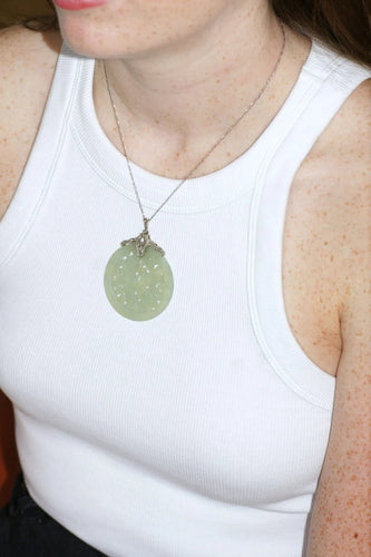 Collier Collier Art Déco diamants et Jade 58 Facettes