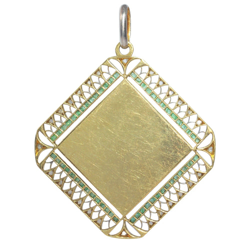 Pendentif Pendentif Art déco diamants et émeraudes 58 Facettes 23191-0430