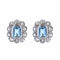 Boucles d'oreilles Boucles d'oreilles anciennes marguerites aigue-marines et diamants taillés en rose 58 Facettes 21-717