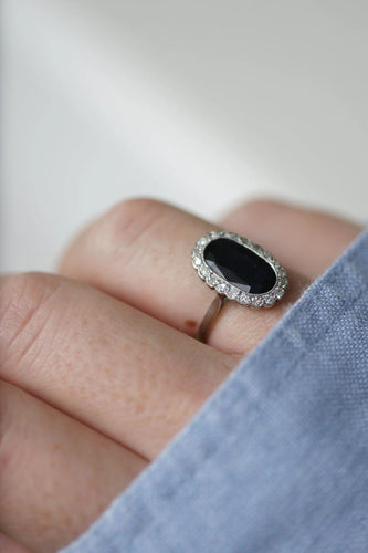 Bague Bague marguerite Art Déco saphir diamants 58 Facettes