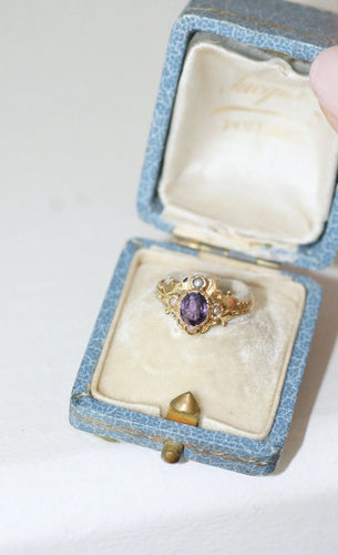 Bague Bague en Or jaune & Saphir Mauve 58 Facettes