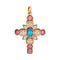 Pendentif Pendentif croix en or rose, citrines, tourmalines et tanzanite. 58 Facettes 31139