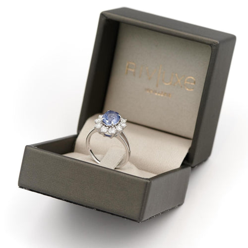 Bague 55 Bague Marguerite Or blanc Saphir 58 Facettes 1692972CN