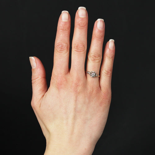 Bague 55 Bague ancienne solitaire diamants 58 Facettes 23-371