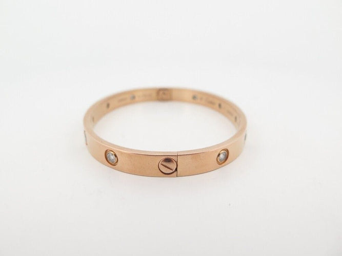Bracelet bracelet CARTIER love 17 cm en or rose 18k 10 diamants 0.96 ct 58 Facettes 253427