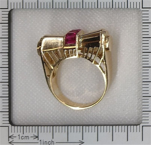 Bague 56 Bague vintage or, rubis 58 Facettes 22349-0250
