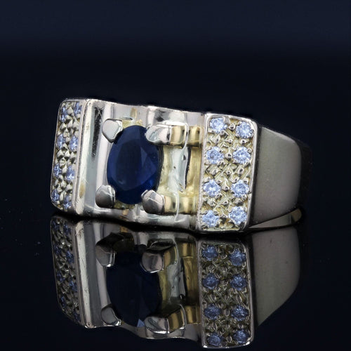 Bague 56 Bague saphir et diamants esprit tank 58 Facettes 21-221