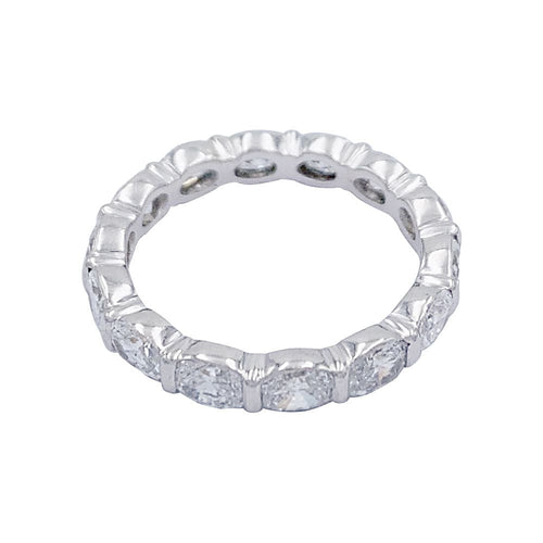 Bague 49 Alliance or blanc et diamants. 58 Facettes 32399