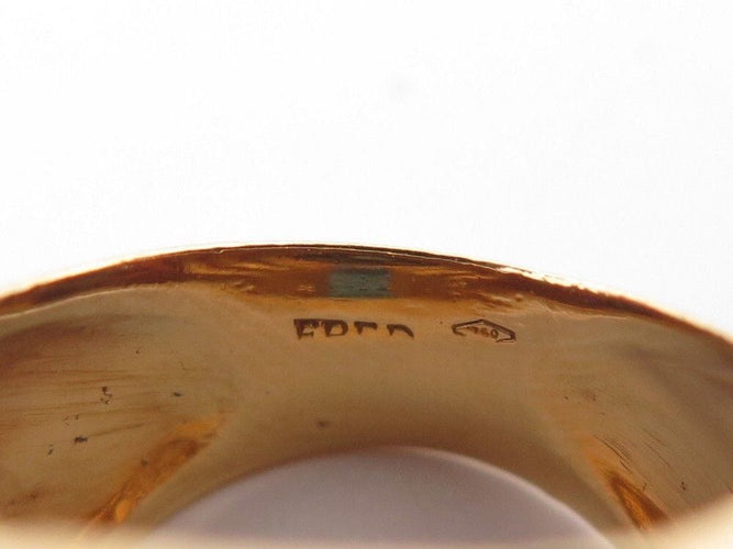 Bague 51 vintage bague FRED jonc godronne citrine topaze or jaune 18k 58 Facettes 258009