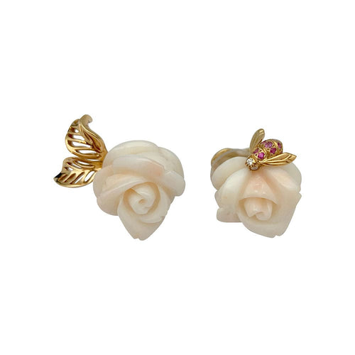 Boucles d'oreilles Boucles d'oreilles Dior, "Rose Dior Pré Catelan", or jaune, corail, diamants et saphirs roses. 58 Facettes 31282