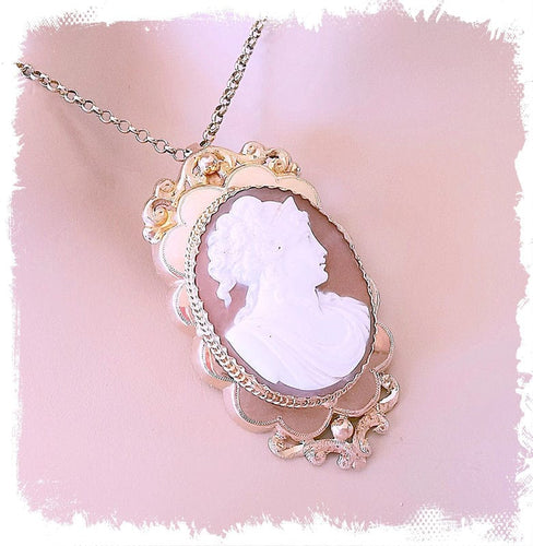 Pendentif Pendentif/Broche Camée sur Agate Or Rose 58 Facettes AA 1463
