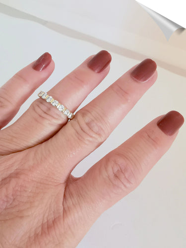 Bague Bague Demi Alliance Diamants Or Jaune 58 Facettes AB 1084