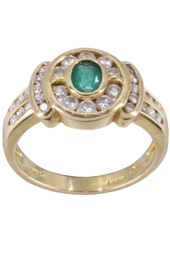 Bague BAGUE MODERNE ÉMERAUDE ET DIAMANTS 58 Facettes 081861