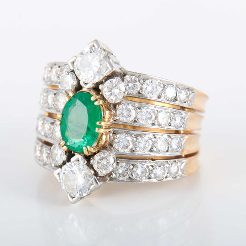 Bague 55 Bague Emeraude Diamants 58 Facettes 8392