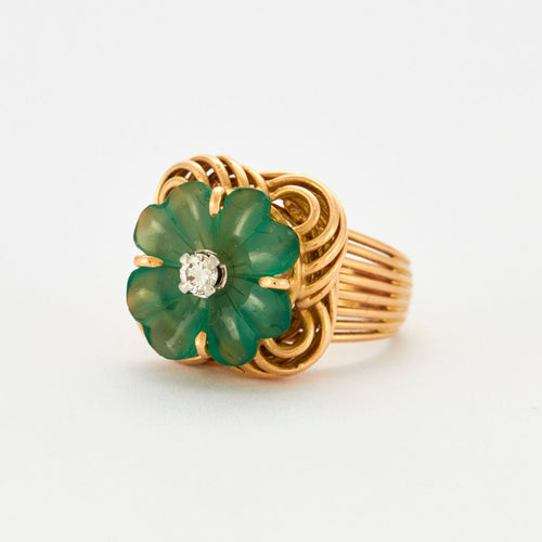 Bague 51 Bague Chrysoprase Diamant 58 Facettes 230492