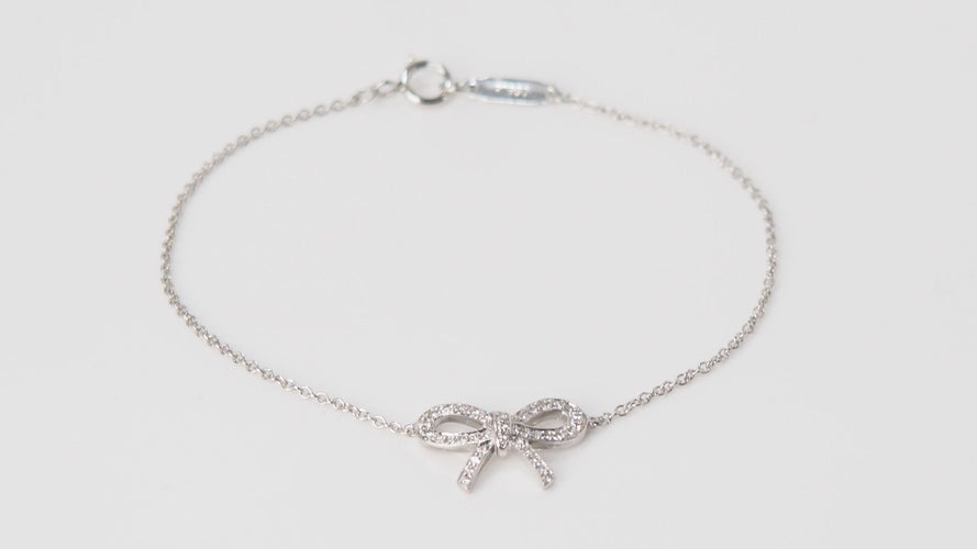 Bracelet Tiffany & Co - Bracelet Noeud  en platine et diamants 58 Facettes 32159