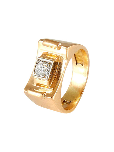 Bague Bague Tank Or Rose, Platine Et Diamant Taille Ancienne 58 Facettes HS20881