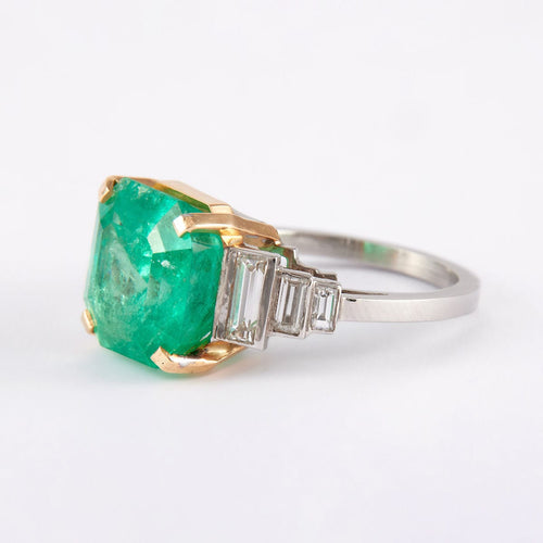 Bague 53 Bague Emeraude et Diamants 58 Facettes