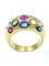 Bague Bague jonc or jaune 18K et saphirs de couleur 58 Facettes