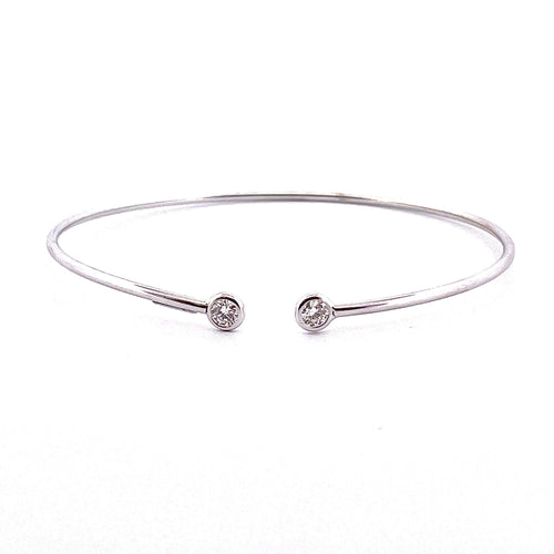 Bracelet Bracelet jonc or blanc diamants 58 Facettes