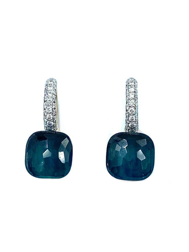Boucles d'oreilles POMELLATO. Boucles d’oreilles topazes Blue London et diamants 58 Facettes