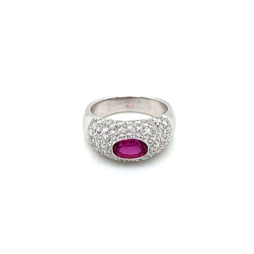 Bague 55 Bague pavée Diamants Rubis 58 Facettes